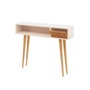 Hanah Home Aparador de 2 Niveles Roble y Blanco - 100 cm Ancho x 94 cm Alto x 30 cm Profundo